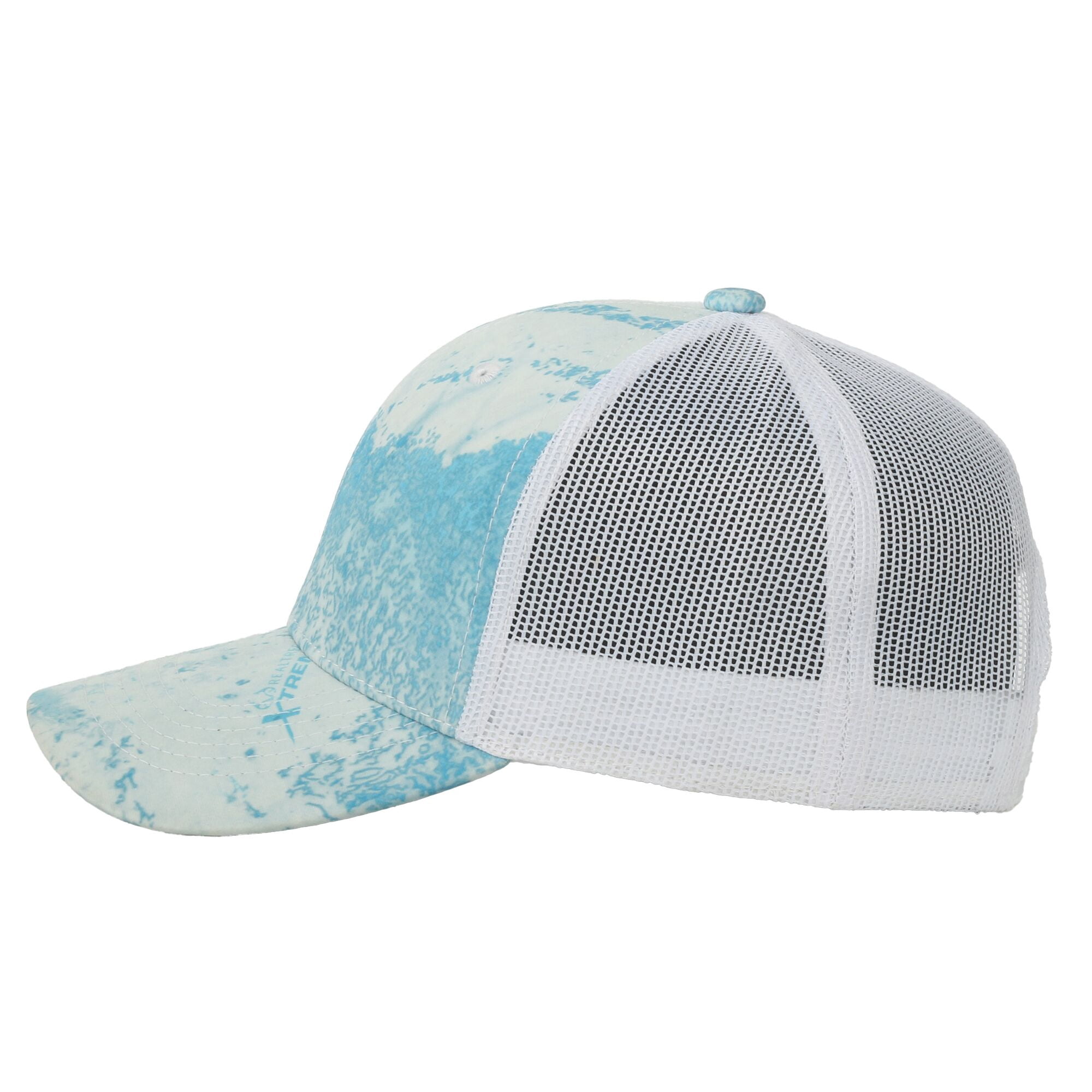 Realtree® Fishing WAV3 Ice/White 6-Panel Cap – Structured Mid Profile Snapback, One Size