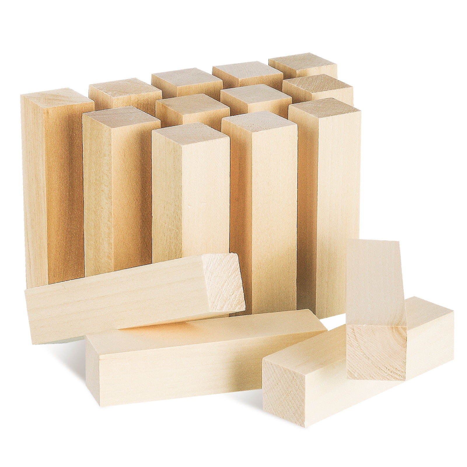Topekada 16 Pack Basswood Carving Blocks, 4 x 1 x 1 Inches Soft Solid