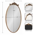 thumbnail image 2 of Kate and Laurel Arendahl Traditional Vertical Oval Wall Mirror, 24 x 36, Antique Gold, Vintage Glam Baroque-Inspired Round Bathroom Vanity Mirror with Ornate Crown, 2 of 7