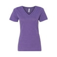 thumbnail image 2 of Ladies' Relaxed Jersey V-Neck T-Shirt PURPLE TRIBLEND XL, 2 of 3