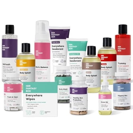 Her Fantasy Box Everything Bundle - Premium Feminine Hygiene & Wellness Products | Skincare, and Health Essentials for Women