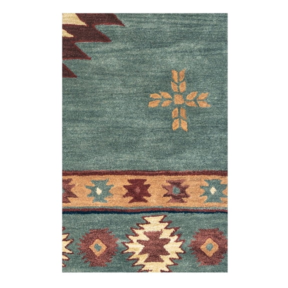 Alora Decor Ryder 6'6" x 9'6" Tribal Gray Blue/Rust/Burgundy/Tan/Khaki Rug