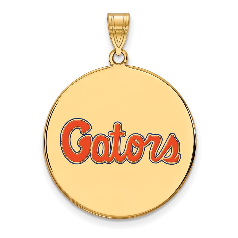 925 Sterling Silver Rhodium-plated Laser-cut University of Florida Medium Disc Pendant 925 Sterling Silver Rhodium-plated Laser-cut University of Florida Medium Disc Pendant