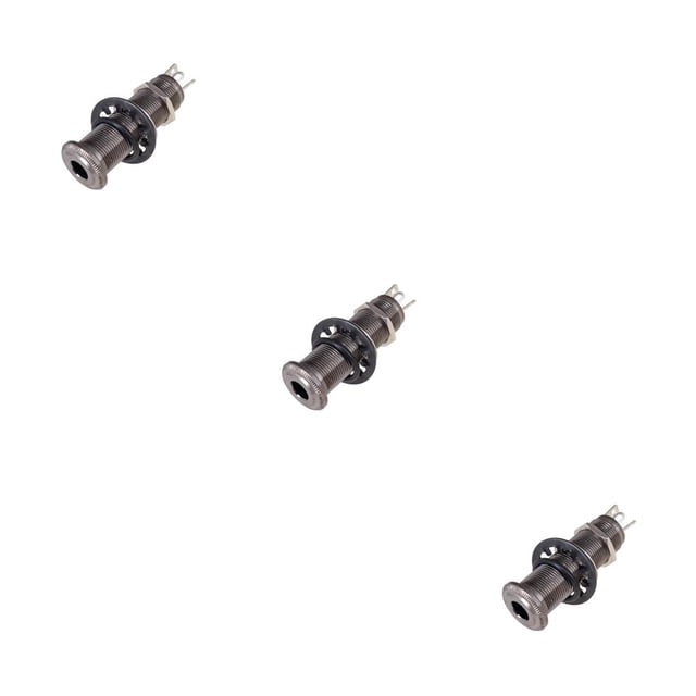 maskred Practical Stereo Output Wear-resistant Lightweight 1/4 Inch Input Tube Style Rustproof Waterproof Exquisite Socket Plug Black 3Set