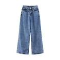 thumbnail image 5 of QIUOMBBP Women's High Waisted Wide Leg Jeans Baggy Loose Trendy Denim Pants Y2k Jean Trousers with Pockets Blue S, 5 of 7