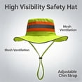 thumbnail image 6 of Eqslft Unisex High Visibility Reflective Bucket Hat, Breathable Neon Mesh Wide Brim Work Safety Boonie Hat,Work Safety Mesh Cooling Cap, 6 of 7
