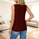 thumbnail image 5 of Camisetas de Cuello en V de las Mujeres sin Mangas Sólido Casual de Verano Camiseta de Poliéster Suave, Camisetas Básicas de Cuello en V de las Mujeres para la Capa de la Fiesta Diaria, 5 of 9
