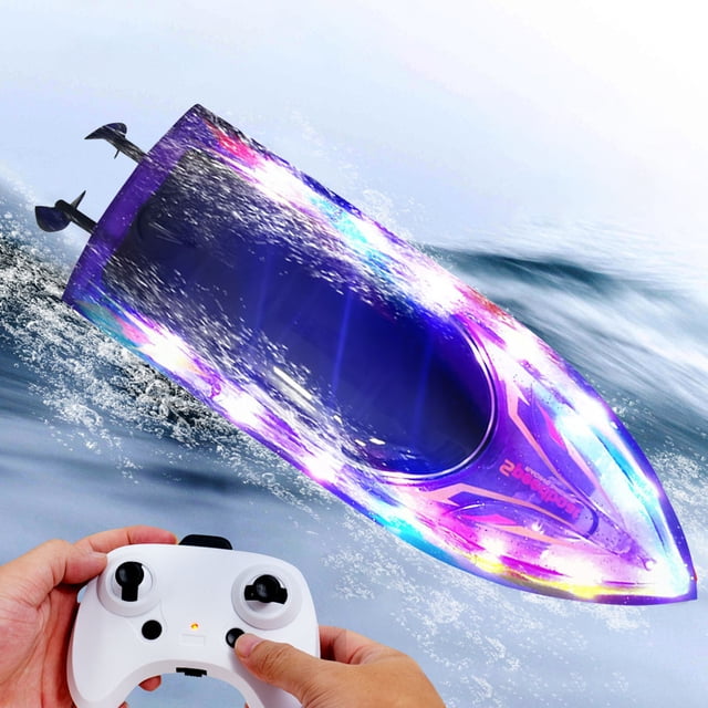 Barco RC de 2,4 GHz con estuche, distancia de control de 50 m, mini barcos RC para adultos y niños