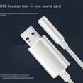 thumbnail image 2 of Tarjeta de sonido para computadora USB, micrófono externo para auriculares, tarjeta de sonido para computadora portátil independiente sin controlador integrado, 2 of 5