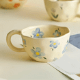 thumbnail image 2 of Elegant Floral Ceramic Mug Coffee Cup with Flower Decorations, 250ml Spring Drinkware for Home Decor,C, 2 of 6