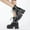 Black, variant on Babysbule Boots for Women Clearance New Autumn And Winter Patent Leather Thick-soled Large Size Platform Buckle Ankle Boots