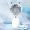 thumbnail image 4 of Ventilador De Mano Mini ventilador de refrigeración por aire de dibujos animados portátil USB ventilador de mano regalos (orejas de conejo blanco), 4 of 7
