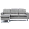 thumbnail image 1 of Divano Roma Furniture Small Space Modern Sectional Sofa, Gray, 1 of 5