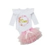 Cute Newborn Baby Girl 1st Birthday Tops Romper Tutu Skirt Dress Outfits Clothes
