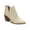 Cream, variant on Womens Eliza Faux Leather Almond Toe Ankle Boots