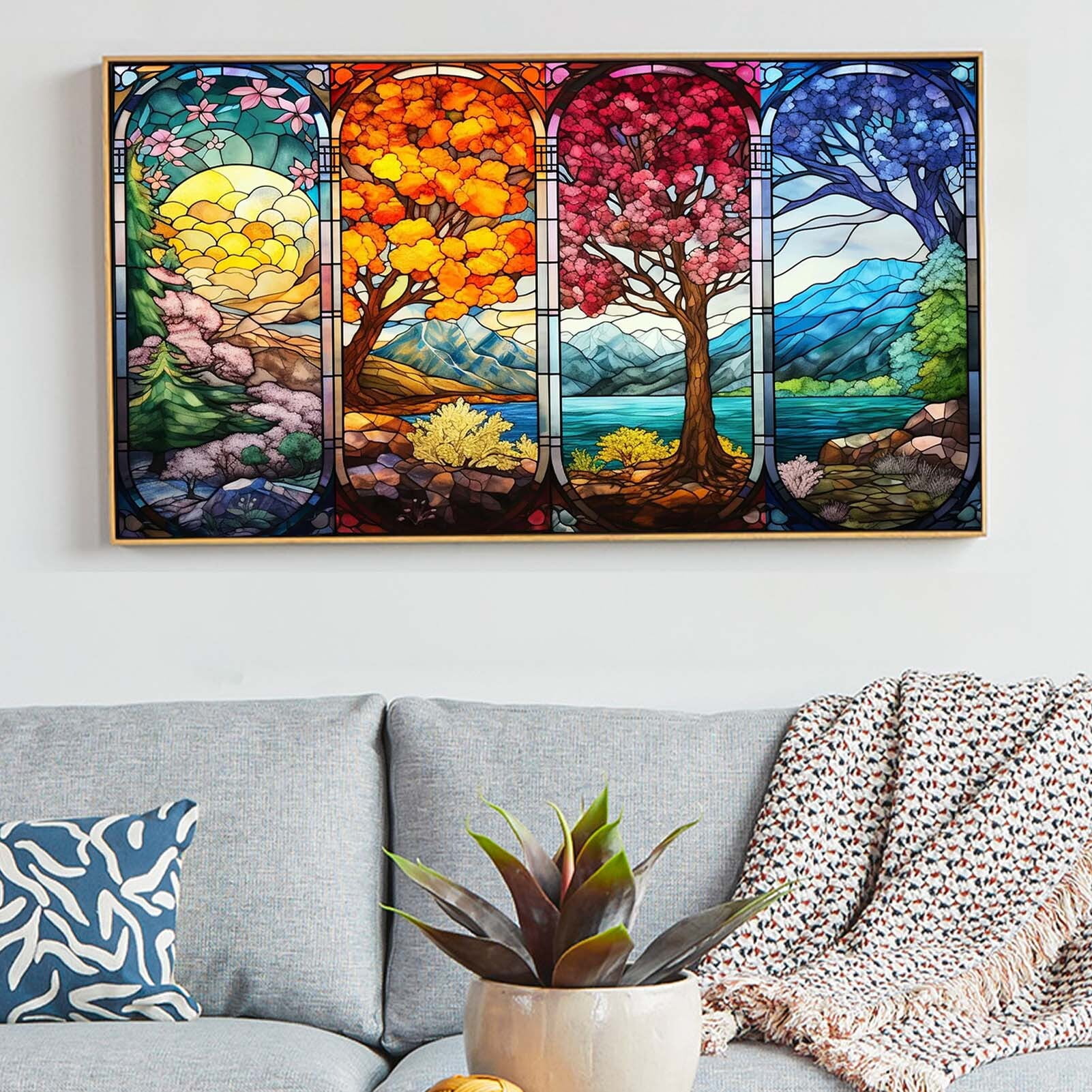 JYLMOOD DIY Gem Tree Diamond Painting Kit with Accessories, 70x40cm, Craft Kit for Home or Office Wall Décor
