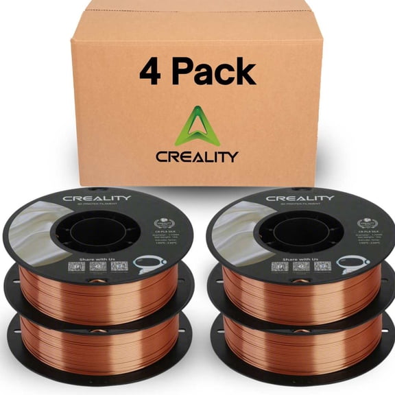 Creality Silk PLA Filament 4-Pack 1.75mm High Gloss 2.2lb Spool Clog-Free Use w Creality Ender CR Series & Most FDM Printer Red Copper 4 Unit per pack