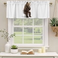 thumbnail image 2 of Funny Bears Curtain Valances for Windows, Kitchen Valance Window Treatments Panel 2 Pack, Cute Art Fun Lovely Animals on Toilets Rod Pocket Short Curtains for Bathroom Bedroom 42 x 12 Inch, 2 of 8