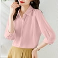 thumbnail image 2 of Womens Button Down Shirts Casual Short Sleeve Dress Shirt Collared Summer Work Blouse, 2 of 4