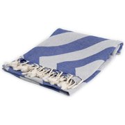 Zig Zag | 100% Cotton Original Turkish Hand Towel (37" x 67") - Pre-Washed Peshtemal, Pool, Gym, Spa, Hammam, Kitchen, Bath Towel, Eco-Friendly (Navy )