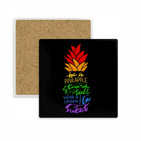

Pineapple LGBT Rainbow Flag Quote Square Coaster Cup Mat Mug Subplate Holder Insulation Stone