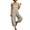 Beige, variant on Womens Cotton Harem Jumpsuit Summer Loose Fit Wide Leg Pants Rompers Boho Casual Beach Loungewear Outfit with Pockets,Gray,XXL