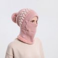 thumbnail image 7 of Aoochasliy Winter Scarfs Christmas Clothes Woman's Warm Neck Guard Head Guard Knitted Hat Scarf Mask In One Hairball Woolen Cap, 7 of 7
