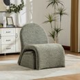 thumbnail image 3 of 24.8 "Amplia silla sin brazos tapizada moderna con almacenamiento otomano, silla de acento de chenilla para sala de estar, dormitorio, oficina y sala de lectura, 3 of 5