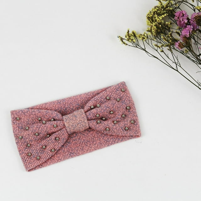 Bandeau d'Hiver en Laine Perlée Multicolore pour Femmes Accessoires pour Cheveux de Filles