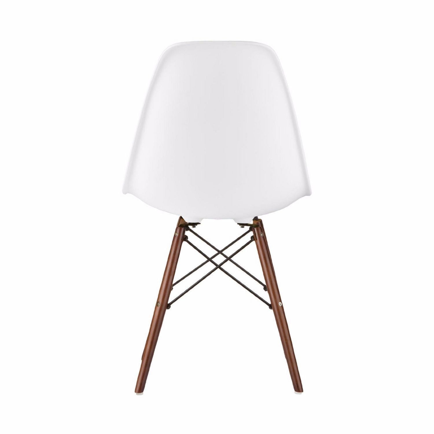 Fauteuil blanc Eames de Nicer Furniture avec jambes en bois