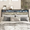 thumbnail image 3 of Veanerwood Queen Platform Bed Frame with Headboard, LED Lights and Power Strip, for Bedroom, Gray, 3 of 7