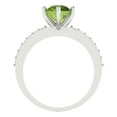thumbnail image 4 of 1.71ct round cut green natural peridot 18k white gold Bridal Wedding Engagement Promise Anniversary Ring for Women size 8.5, 4 of 7