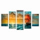 thumbnail image 1 of Cuadro Decorativo Barco Antiguo Velas Rojas Atardecer Juego De 5 Piezas 150x80cm Ideal Para Sala Oficina, 1 of 5