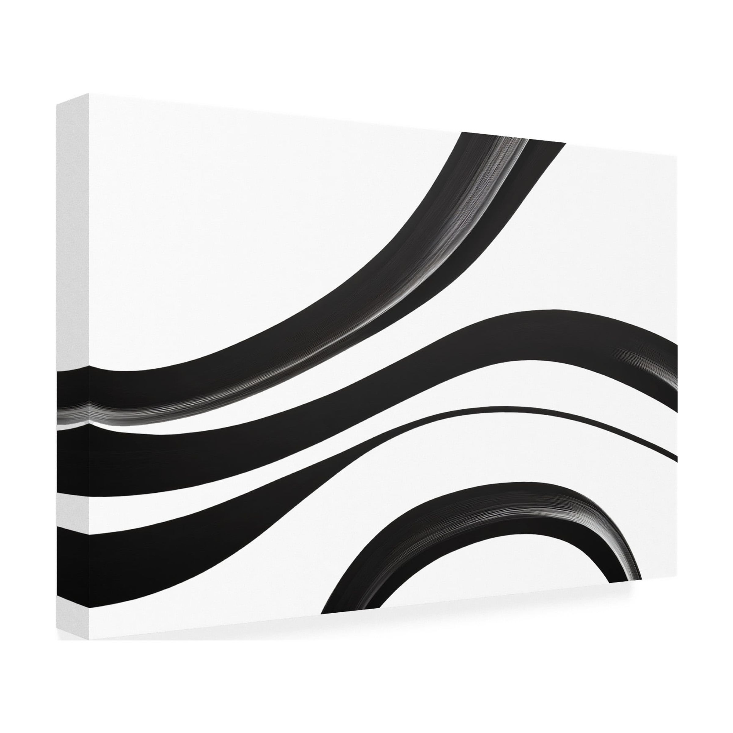 Canvas Wall Art - Ray Heere 'Black White Bold Strokes 15' Wall Art for Living Room, Bedroom, or Office Décor by Trademark Fine Art - 24 x 16 Inches