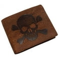 thumbnail image 2 of Skull Bone Men's RFID Blocking Real Leather Bifold Trifold Wallet, 2 of 19