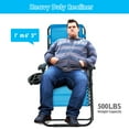 thumbnail image 3 of Costway Chaise Zéro Gravité Surdimensionnée Chaise Longue de Patio Fauteuil Inclinable Pliant Bleu, 3 of 10