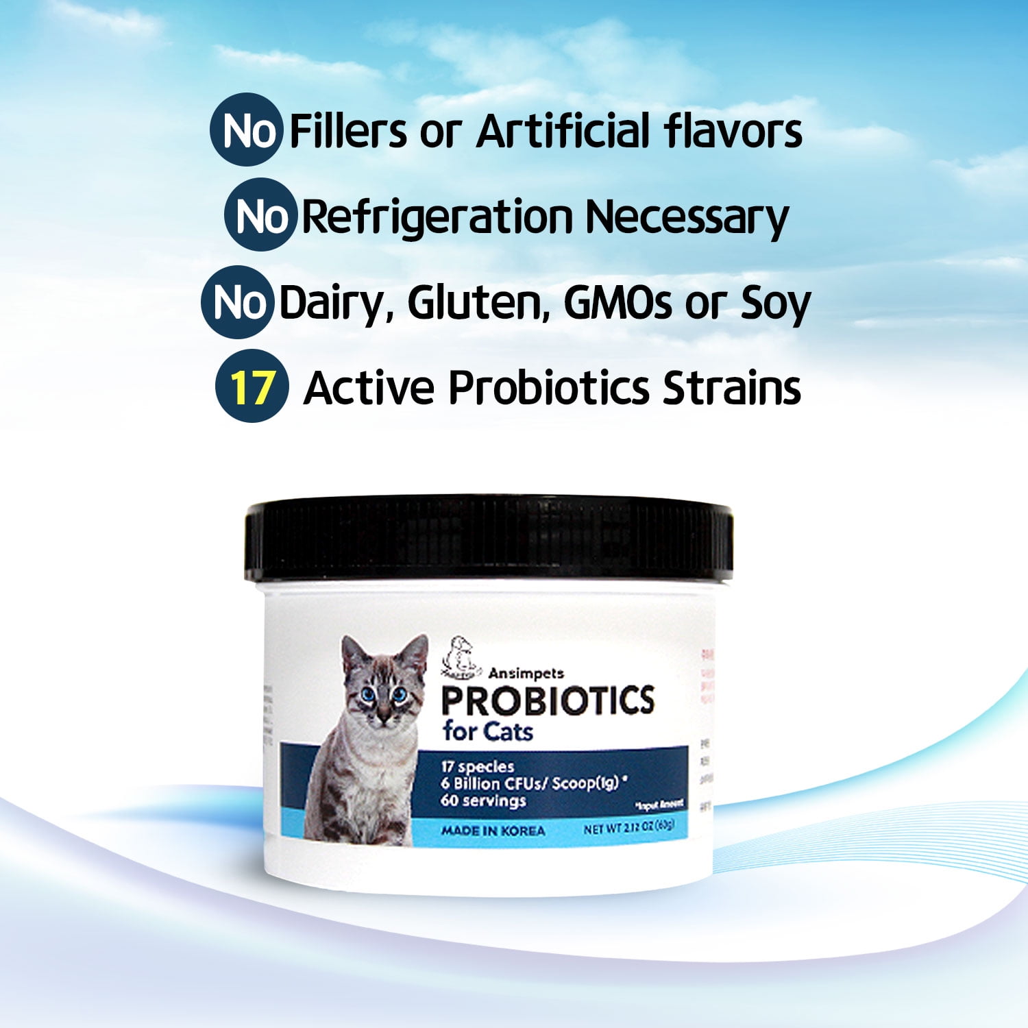 Pet Supplies Cats Health Supplies Stops Diarrhea & Vomiting Pet Ultimates Probiotics for Cats