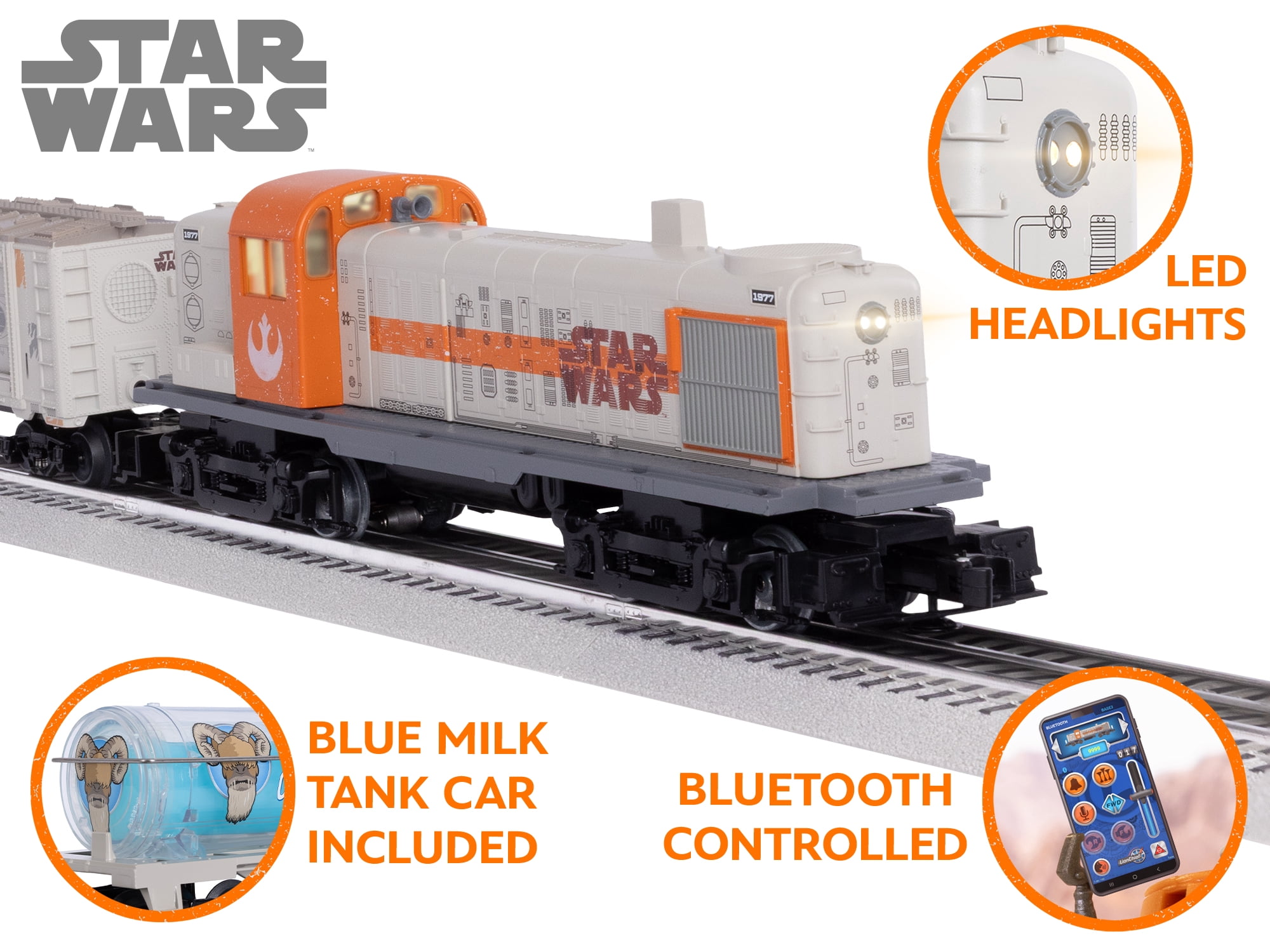Lionel Star Wars Rebel LionChief Freight O Gauge Train Set with Bluetooth 5.0 and Remote for Ages 14+