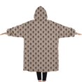 thumbnail image 2 of Oversized Wearable Blanket Hoodie,Brown Bigfoot Pattern Sherpa Blanket Hoodie with Super Pockets,Super Warm Fuzzy Pullover for Women & Men, 2 of 6