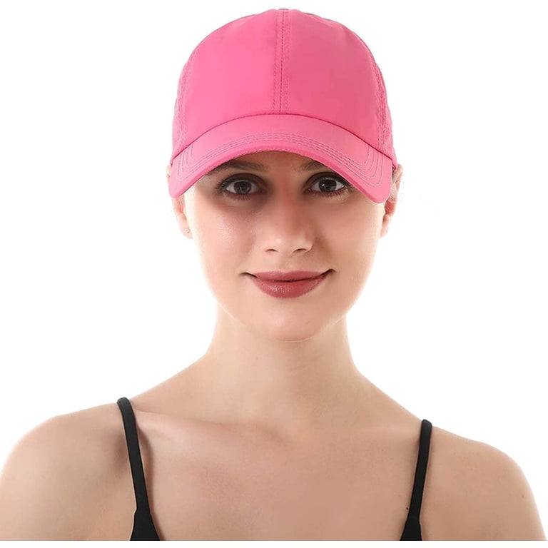 Womens Pink Crises Cross Ponytail Adjustable High Messy Bun Classic Baseball Cap 2 Packs Criss Cross Hat Womens Baseball Cap Distressed  main image 4