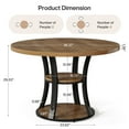 thumbnail image 2 of Round Conference Table for 2-4 People, 39 Inch Modern Small Meeting Room Table with 2-Tier Storage Shelf and Metal Base for Office, Conference Room, Small Spaces, Rustic Brown, 2 of 9