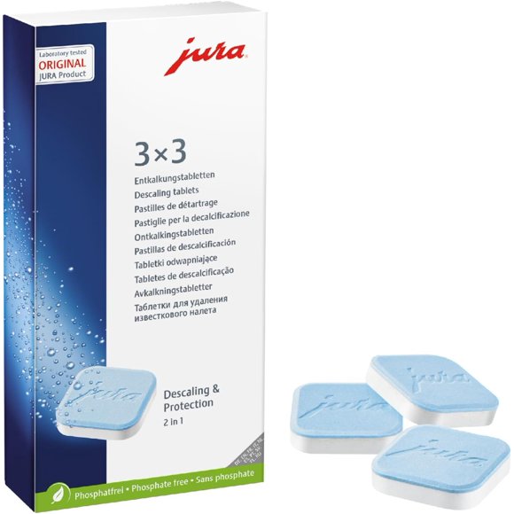 Jura 66281 Coffee Machine Decalcifying/Descaling Tablets (9 tablets)