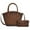 Brown, variant on Wrangler Small Tote Bag for Women Distressed Shoulder Purse Woven Handle Tote Handbag with Small Clutch Wallet