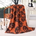 thumbnail image 2 of Halloween Swirled Pumpkins Pattern Blanket,Comfortable Soft Flannel Throw Blanket,All Season,Warm Lightweight Blankets for Sofa Bed Couch Living Room Chair,60"x80", 2 of 4