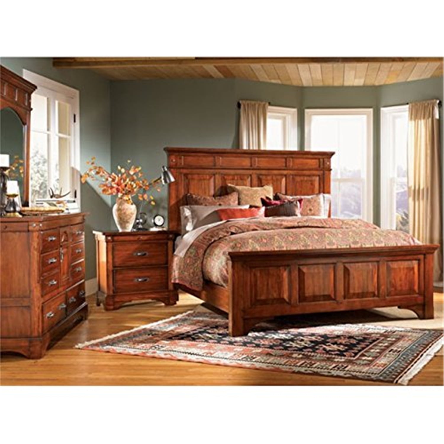 Kalispell Bedroom Set Queen Dressing Table Mirror Nightstand