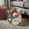 thumbnail image 3 of Yuyamidu Floral Butterfly Quilted Fabric Storage Basket with Handles Large Capacity Collapsible Laundry Hamper Nursery Organizer Bin for Home, Picnic, Shopping, Travel, 3 of 6