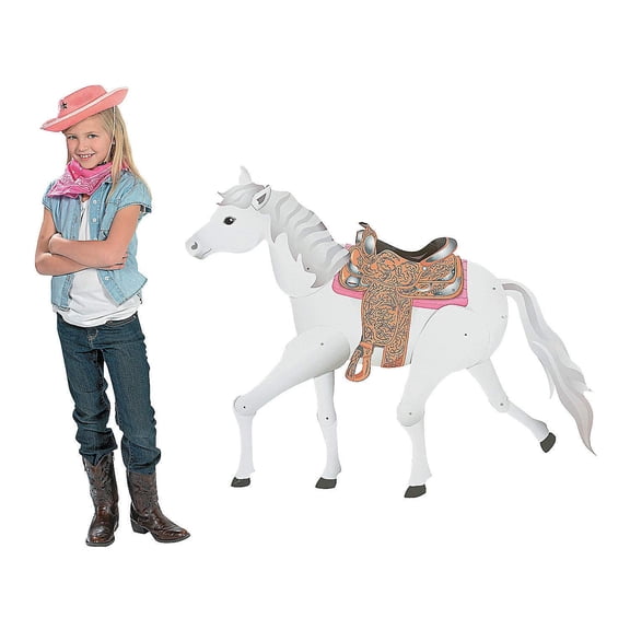 Fun Express Large White Horse Jointed Cutout - Fun & Festive Party Decoration Birthdays Events & Celebrations - Themed Parties Room Decor Special Occasions - Perfect for Creating Atmosphere - 1 Piece