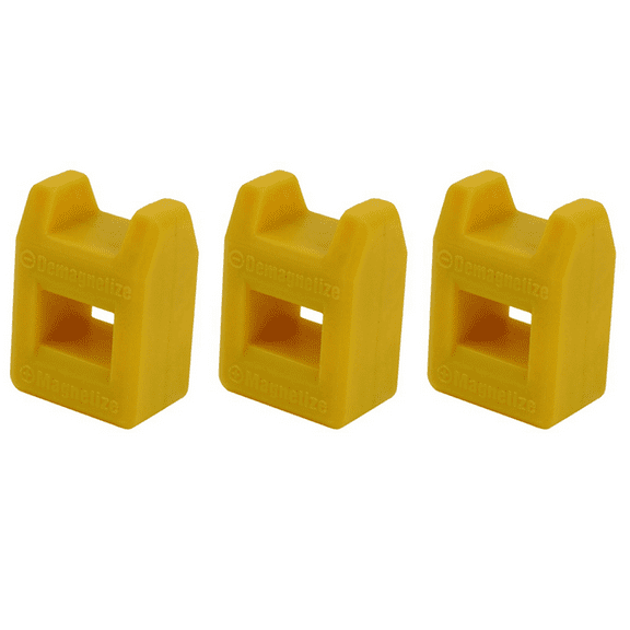 3X Screwdriver Magnetizer Degaussing Demagnetizer Magnetic Practical Pick Up Tool Color:Yellow