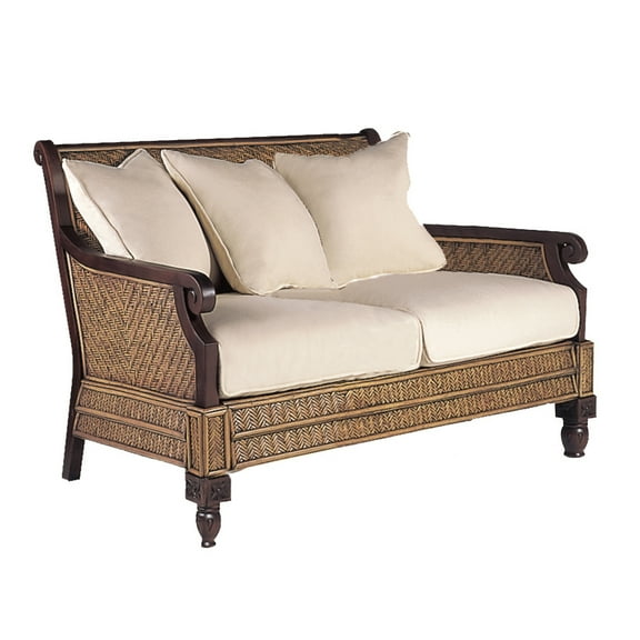 Padma's Plantation Trinidad Wood Loveseat in Natural Antique