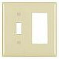 thumbnail image 2 of Pass & Seymour Legrand TP126-I 2-Gang Combination Toggle Switch Decorator GFCI Rocker Switch Wall Plate, Trademaster Size, Unbreakable Nylon, Ivory, 2 of 2